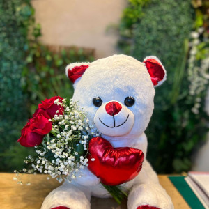 Kırmızı Güllü ve Kalpli Ayıcık