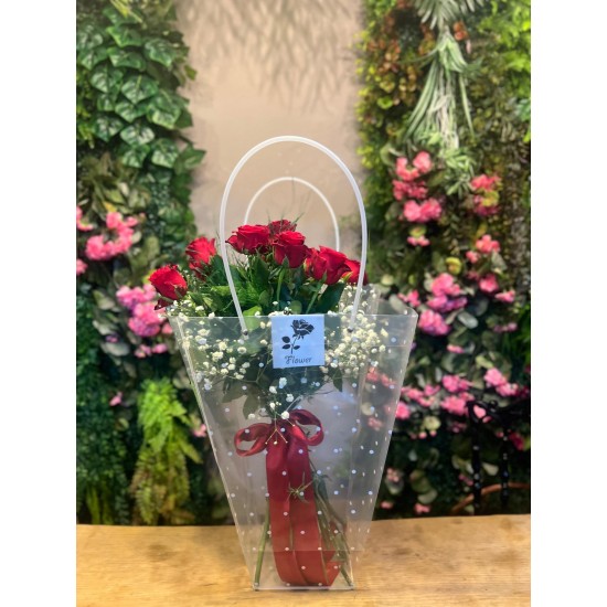 Şık Çantada Kırmızı Gül Buketi