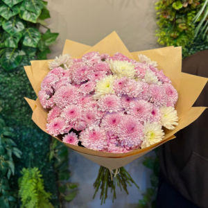 Pembe ve Beyaz Krizantem Buketi